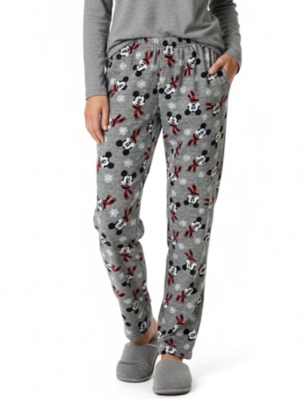Disney Mickey Mouse Pajama Bottoms Loungewear Soft Fuzzy Holiday Size XL